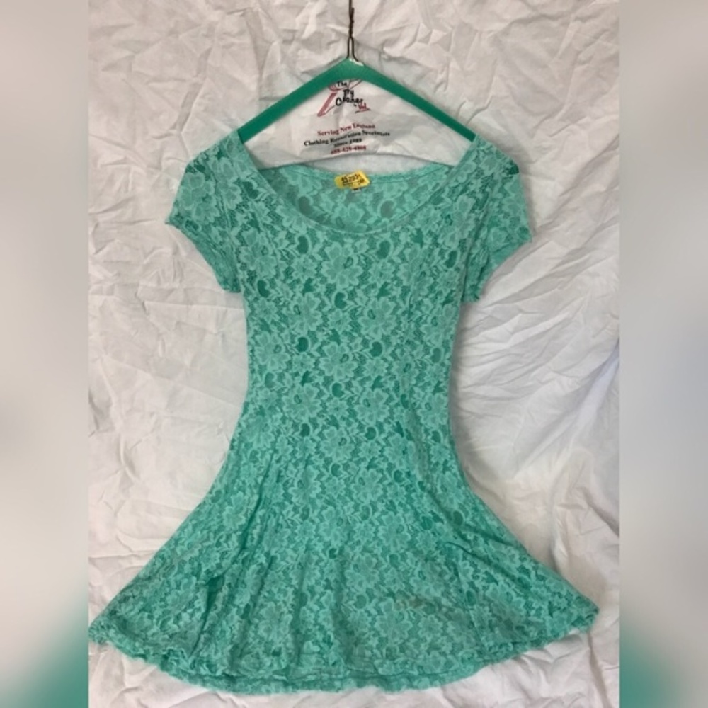 A Beautiful lace mint green mini dress